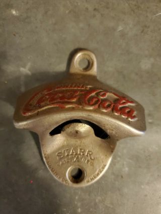 Vtg Starr Coca Cola Bottle Opener Cast Iron Wall Mount Made In Usa