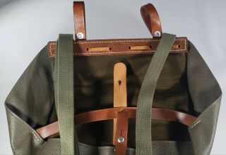 Swiss Army Military Canvas Leather Messenger Bread Surplus Bag (1) 2