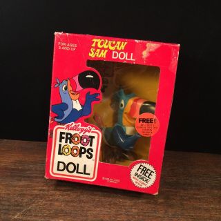 Vintage Kellogg’s Froot Loops Cereal 1984 Toucan Sam Doll Breakfast Figure
