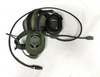 Army Military Prr Bowman Harris Manpack Headset & Microphone 5965 - 99 - 705 - 3211