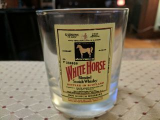 White Horse Scotch Blended Scotch Whiskey Scotland Old Fashion Glass