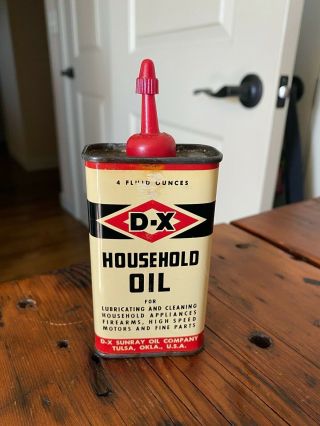 Vintage D - X Household Oil Can,  Almost Full