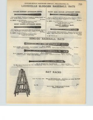 1927 Paper Ad 3 Pg Louisville Slugger Baseball Bats Store Display Rack Stand