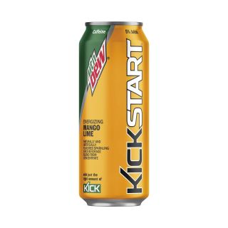 Dew Kickstart Energy Drink Mango Lime Flavor Juice Caffeine 16 Fl Oz Cans 12 Ct