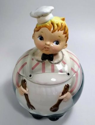 Lefton Chef Baker Boy Cookie Jar Vintage 1950s 1960s Japan