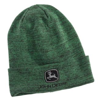 John Deere Green & Black Stocking Cap Trademark Logo Hat