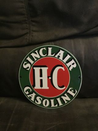 Vintage Metal Porcelain Sinclair Gasoline Sign 8”