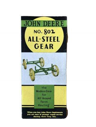 1937 John Deere No.  802 All - Steel Gear Farm Brochure