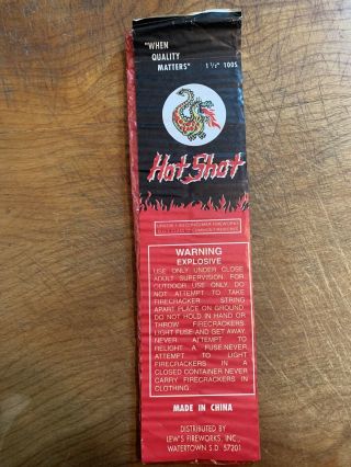 Hot Shot Hotshot Firecracker Pack Label Large Size 100 Pack