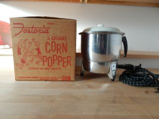 Vintage Fostoria 3 Quart Corn Popper Gc