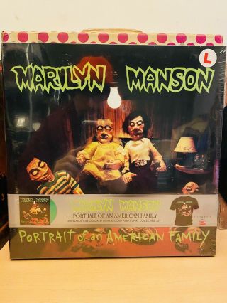 Marilyn Manson - Portrait Of An American Family Green Vinyl,  Lg T - Shirt