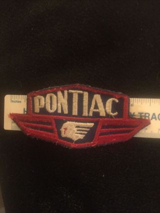 Vintage Pontiac Indian Head Car - Auto Wing Patch - Sew On Embroidered -