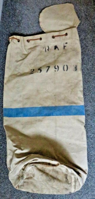 Large White British Military Kit Bag,  World War 2,  Raf