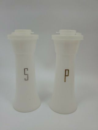 Vintage Tupperware 6 " Hourglass Salt And Pepper Shakers White