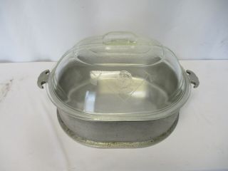Vintage Guardian Service Ware Aluminum Cookware Roaster W/ Glass Lid