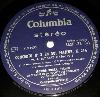 Columbia SAXF 138 - Mozart & Mendelssohn - Violin Concertos KOGAN - SILVESTRI 3