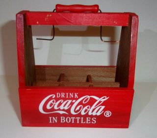Rare Red Miniature Wooden Coca - Cola Mini Coke Crate W/ Handle