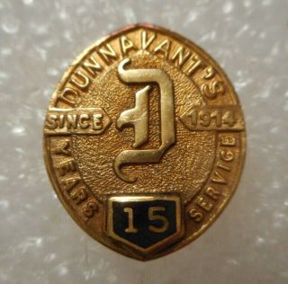 10k Yellow Gold 15 Year Service Award Pin Dunnavant 