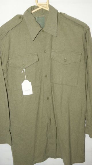 British Army Post Ww2 Wwii Wool Shirt Military Issue 38 " Chest Sh117