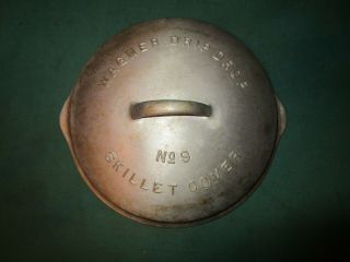 Vintage Wagner Drip Drop No.  9 Skillet Cover Lid Aluminum 509m W/ Patent Dates