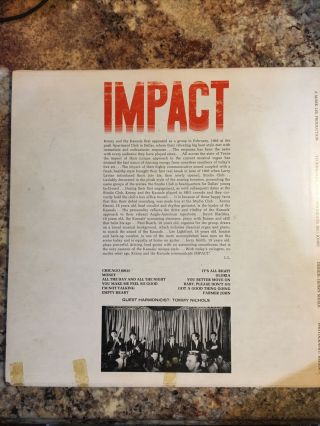 KENNY AND THE KASUALS IMPACT MARK LP 5000 ORIG 1966 PRESS TEXAS GARAGE ROCK LOOK 2