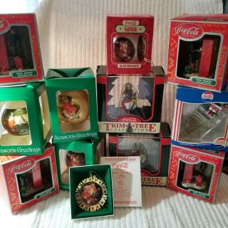 12 Boxes Coca Cola And Pepsi Christmas Holiday Ornaments $20.  00