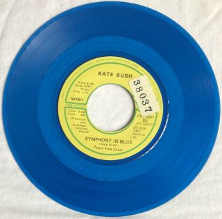 Kate Bush - Symphony In Blue - Rare Canadian Promo Blue Vinyl 7” Mono/stereo