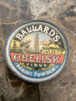Antique Ballards Obelisk Baking Powder Celluloid Advertising Pocket Mirror