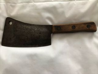 Vintage Briddell Solid Steel Meat Cleaver 7 - 3/4” Blade 14 - 3/8” Reserved