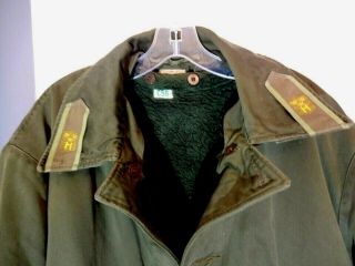 Vintage Swedish Military Green Army Jacket Liner Winter Cold Weather Coat C56
