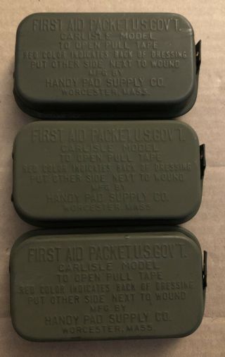 Vintage Us Military First Aid Kits Carlisle Bandages (3)
