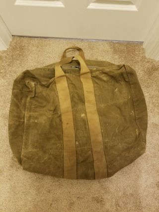 Vintage Us Green Canvas Military Duffle Bag
