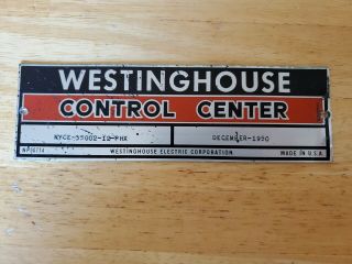 1950 Vintage Westinghouse Electric Corporation Control Center Sign