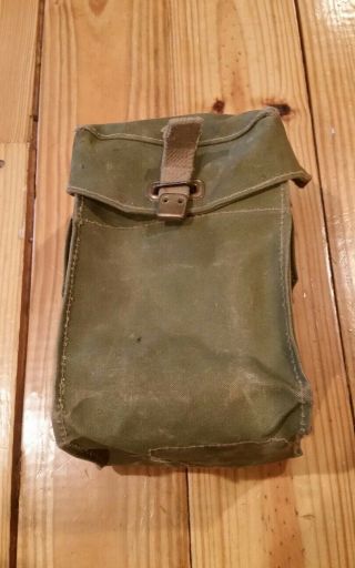 Wwii British 1943 Pouch For Gas Mask Carrier Web Gear Ww Ii England Uk Vintage