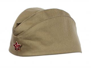Russian Soviet Ussr Red Army Ww2 Military Uniform Pilotka Hat Cap Badge