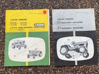 Operator’s Manuals For John Deere 110 & 112 Lawn Garden Tractors & Rotary Mowers