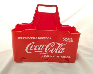 Vintage Coca Cola Coke Red Plastic Carrier Holder 6 Pack 32oz Bottles