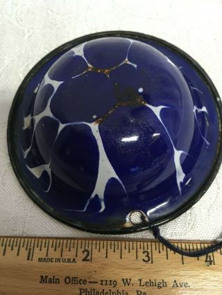 Cobalt Blue Graniteware Bowl Toy Or Sales Sample Basin 4 1/4 " See Pictures