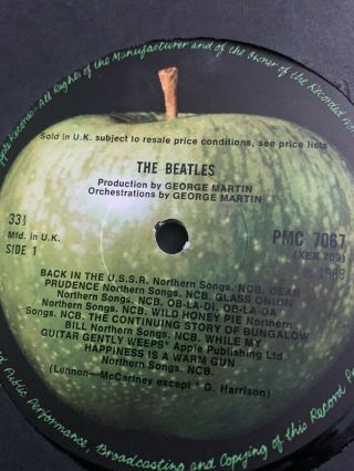 Beatles The White Album 1968 UK First Press PMC 7067 - 8 No0006965 5