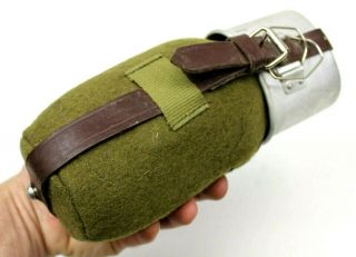 Romanian Army Water Bottle With Felt Cover & Cup 1.  25 Pint Capacity