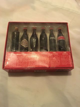 Vintage Coca - Cola Evolution Of The Contour Bottles Box Set Of 6 Miniatures