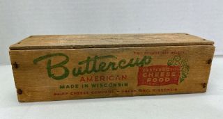 Vintage Buttercup Wood Cheese Box