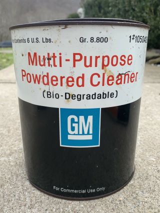 Vintage Gm Multi Purpose Powdered Cleaner General Motors Tin Can