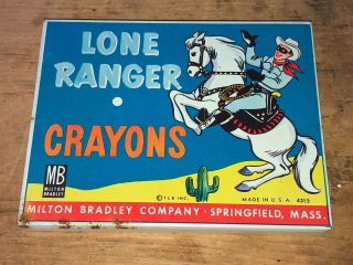 Rare Vintage Milton Bradley Lone Ranger Crayon Tin 4315