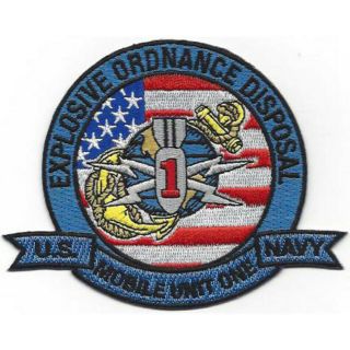 4.  5 " Navy Eod Explosive Ordnance Disposal Mobile Unit One Embroidered Patch