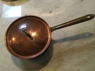 Vintage Copper Pot Sauce Pan - Made In Portugal 7” Wide 3” Deep