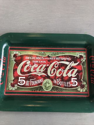 Vintage 1989 Coca - Cola Coke Brand Metal Rectangular Tray 6 1/2 " × 4 1/2 "