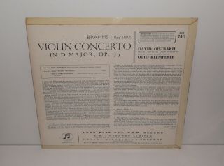 SAX 2411 Brahms Violin Concerto David Oistrakh French Nat Radio Orch Klemperer 2
