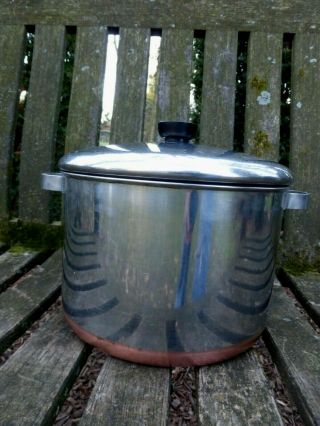 Vintage 1940s Revereware 1801 Pat Pend.  Copper Clad 6 Quart Sauce Pot