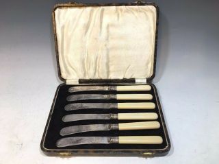 Vintage Set Of 6 Spreader Knives With Bakelite Handles
